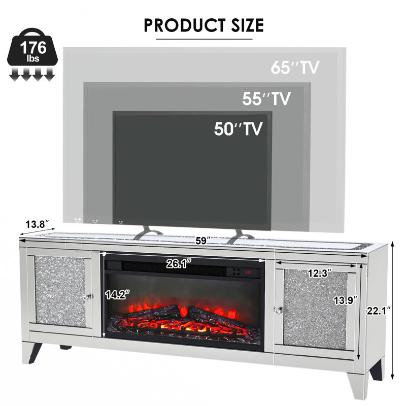 Silver tv stand 55 inch discount
